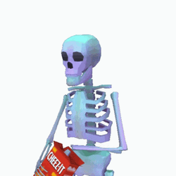 Skeleton Eating Snack