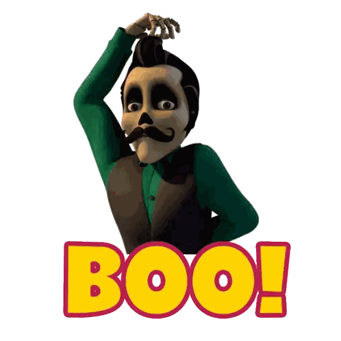 Skeleton Face Boo Sticker
