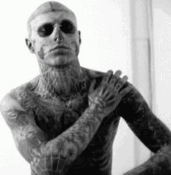 Skeleton Face Tattoo GIF