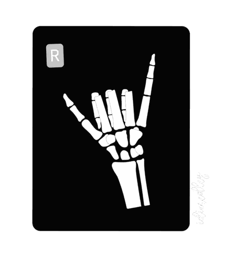 Skeleton Hand Making Hang Loose Sign Sticker