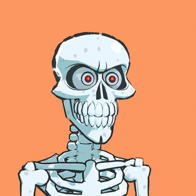 Skeleton Holding Two Guns With Red Eyes GIF