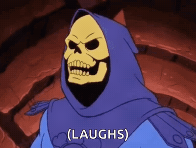 Skeleton In Blue Hood Laughing GIF