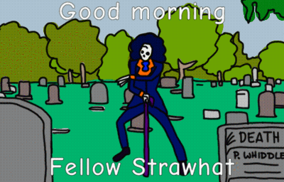 Skeleton In Cemetery Saying Good Morning Fellow Strawhat GIF