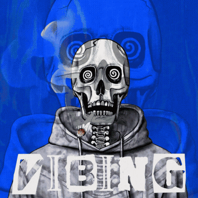 Skeleton In Hoodie Vibing GIF