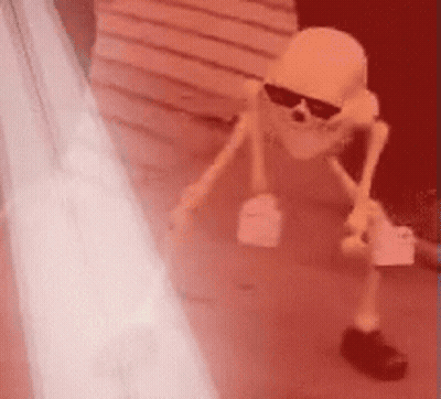 Skeleton In Sunglasses And Hard Hat GIF