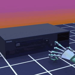 Skeleton Inserting Dvd In Dvd Player GIF