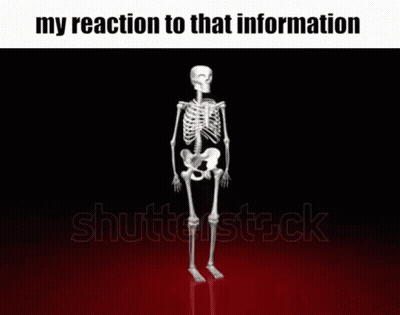Skeleton Laying On Red Surface With Bones Falling From Sky GIF