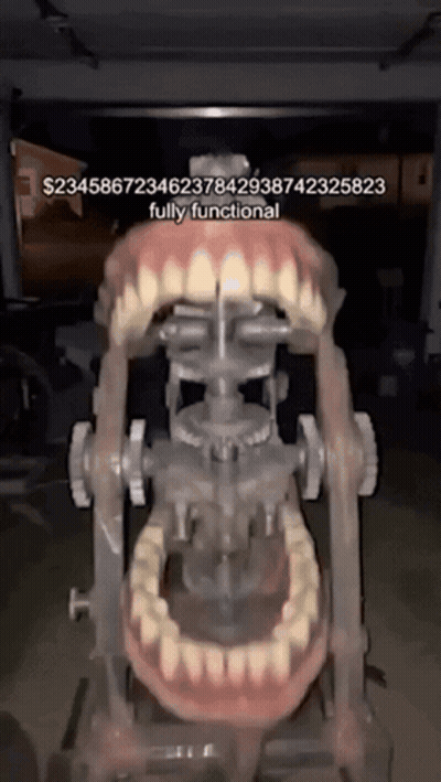 Skeleton Machine With Mouth Open Saying Fully Functional GIF