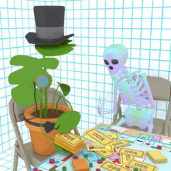 Skeleton Making It Rain GIF