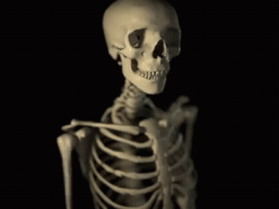 Skeleton Making Peace Sign GIF