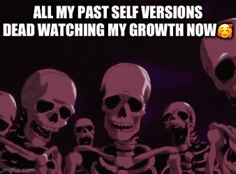 Skeleton Past Self Version Watching Growth GIF