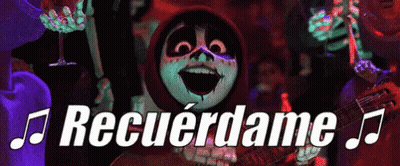 Skeleton Playing Guitar Recuerdame GIF