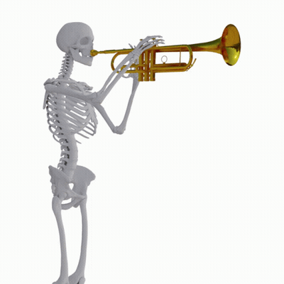 Skeleton Playing Trumpet GIF