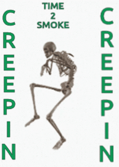 Skeleton Poster Saying Time To Smoke GIF