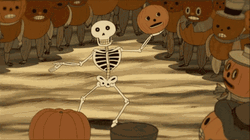 Skeleton Pumpkin Dance Gone Wrong GIF
