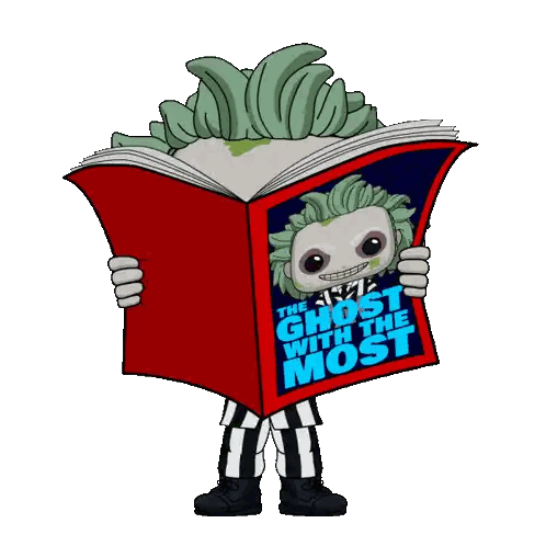 Skeleton Reading The Ghost With The Most Sticker