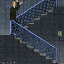 Skeleton Running Chasing Man GIF