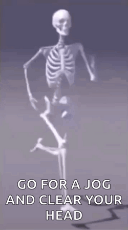 Skeleton Running Clearing Head GIF