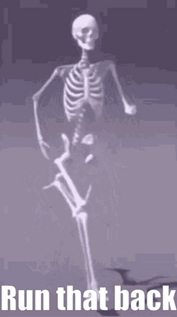 Skeleton Running Forward Or Backward GIF