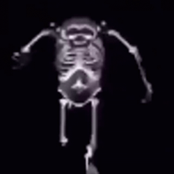 Skeleton Running In Dark GIF