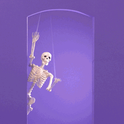 Skeleton Running Puppet Show GIF