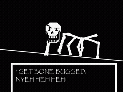 Skeleton Saying Get Bone Bugged Nyeh Heh Heh GIF