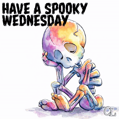 Skeleton Saying Have a Spooky Wednesday