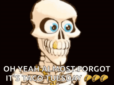 Skeleton Saying Oh Yeah Taco Tuesday GIF