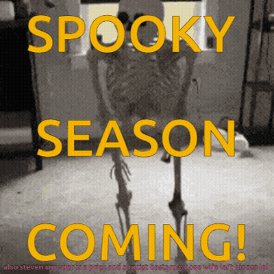 Skeleton Saying Spooky Season Coming GIF