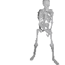 Skeleton Sitting And Looking Sticker