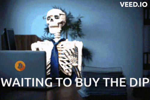 Skeleton Sitting In Front Of Laptop Waiting To Buy The Dip GIF