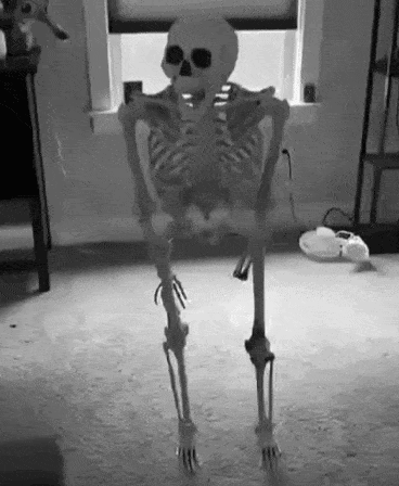 Skeleton Standing In Room GIF
