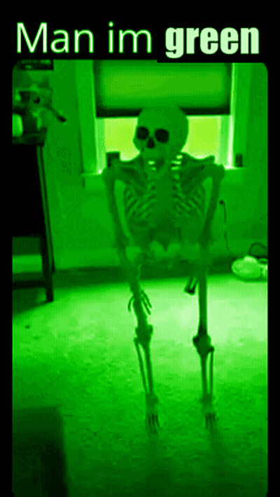 Skeleton Standing Saying Man Im Green GIF