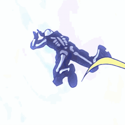 Skeleton Swimming In Ocean GIF