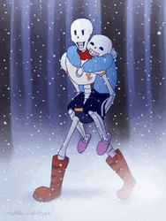 Skeleton Under The Snowfall GIF