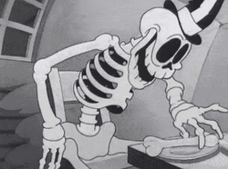 Skeleton Waiting & Eating Bones