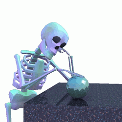 Skeleton Waiting While Playing His Ball