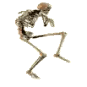 Skeleton Walking And Looking Down Sticker