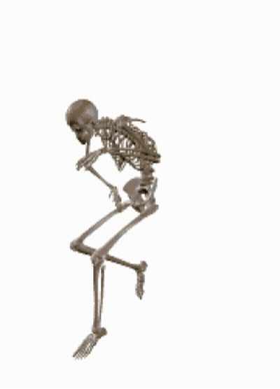 Skeleton Walking Looking At Camera GIF