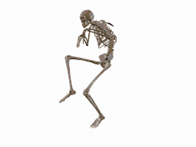 Skeleton Walking With Arms Outstretched GIF