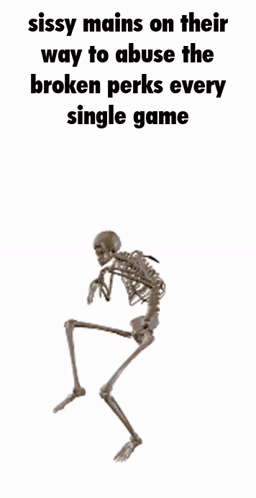 Skeleton Walking With Sissy Mains Text GIF