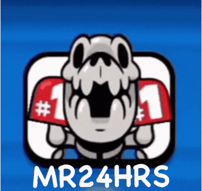 Skeleton Wearing #1 Hat Logo GIF