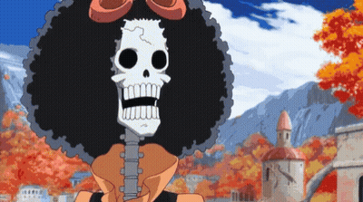 Skeleton With Afro And Skull Face GIF