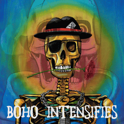 Skeleton With Flower In Mouth Saying Boho Intensifies GIF