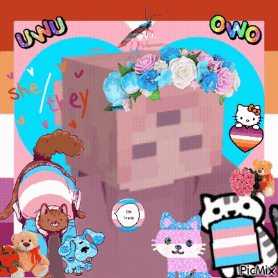 Skeleton With Flowers Text UWU OWO GIF