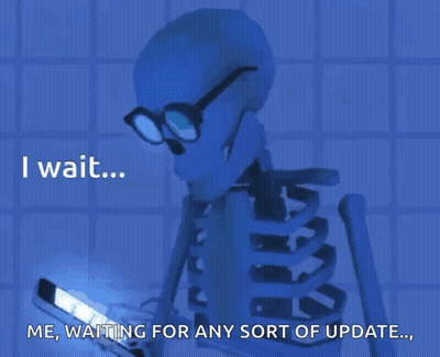 Skeleton With Glasses Waiting For Update GIF
