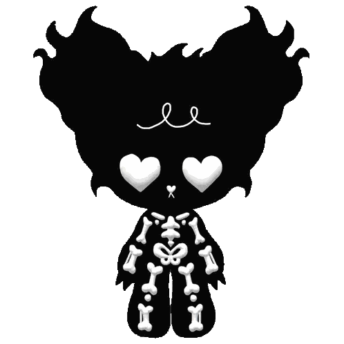 Skeleton With Hearts And Bones Sticker