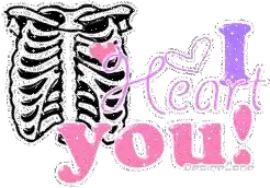 Skeleton With I Heart You Sticker