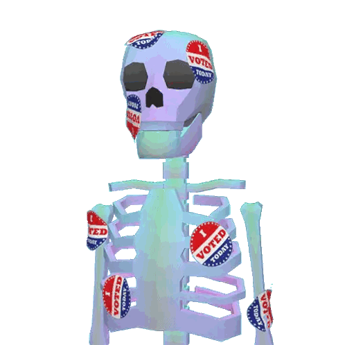 Skeleton With I Voted Stickers Sticker