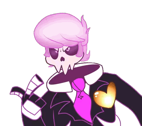 Skeleton With Purple Hair And Pink Tie Sticker